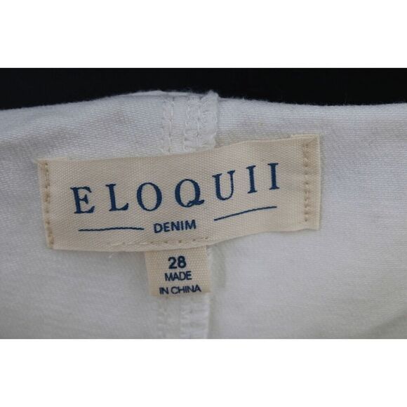 Eloquii Women's Jeans Denim pants size 28 with belt WHITE - Picture 5 of 7